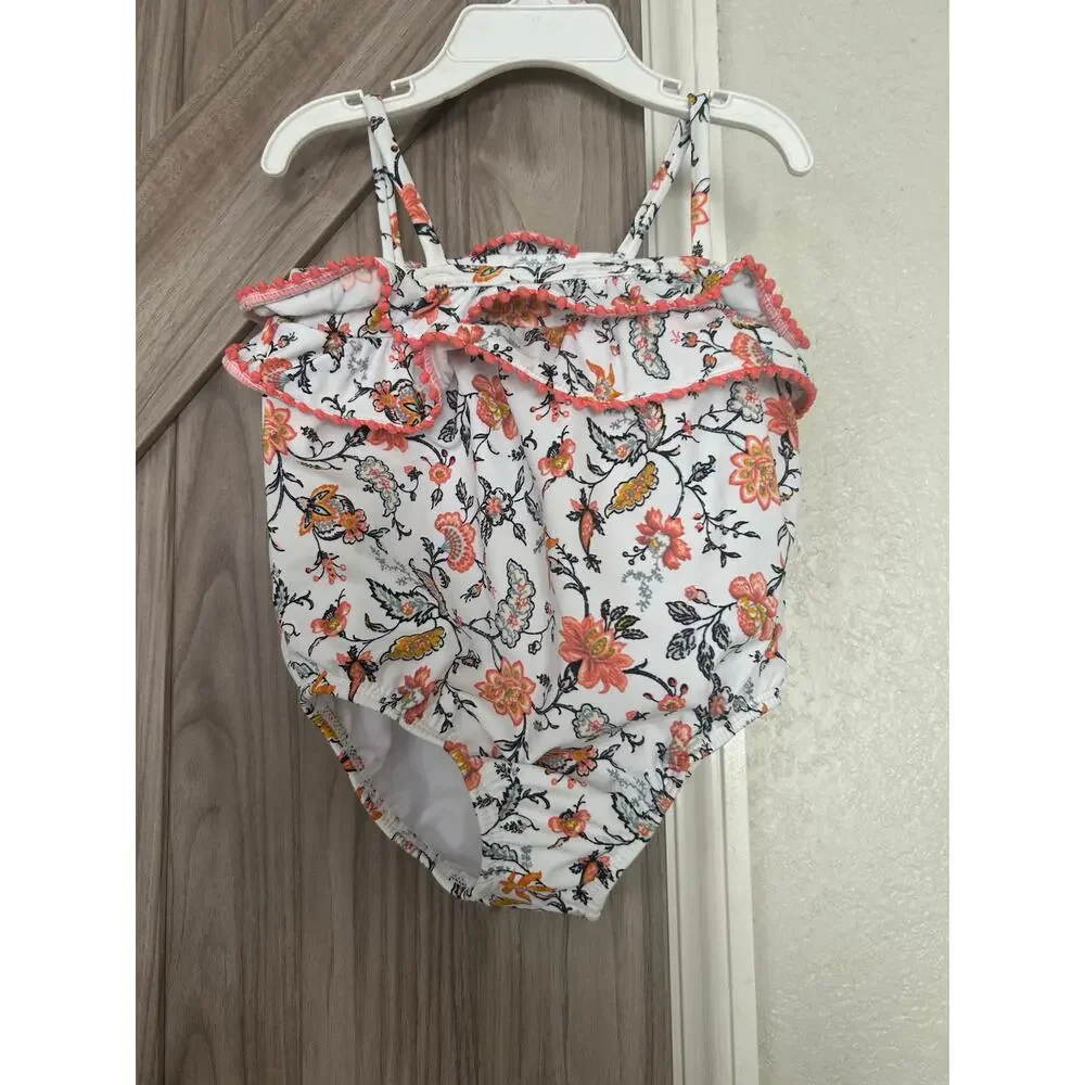 NWT Janie and Jack girls floral one piece Swimsuit 12-18M